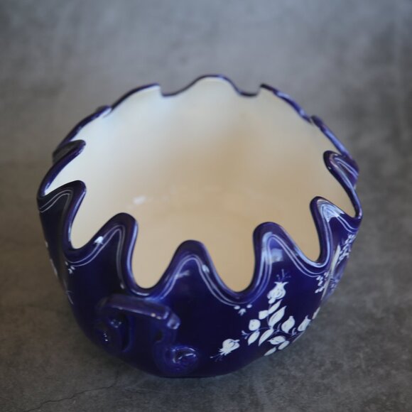 ESTE Italy Tureen Oyster Scalloped Design Blue and White Floral Dish - Picture 5 of 7